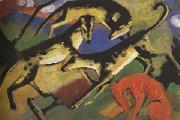 Franz Marc Playing Dogs (mk34) Sweden oil painting artist